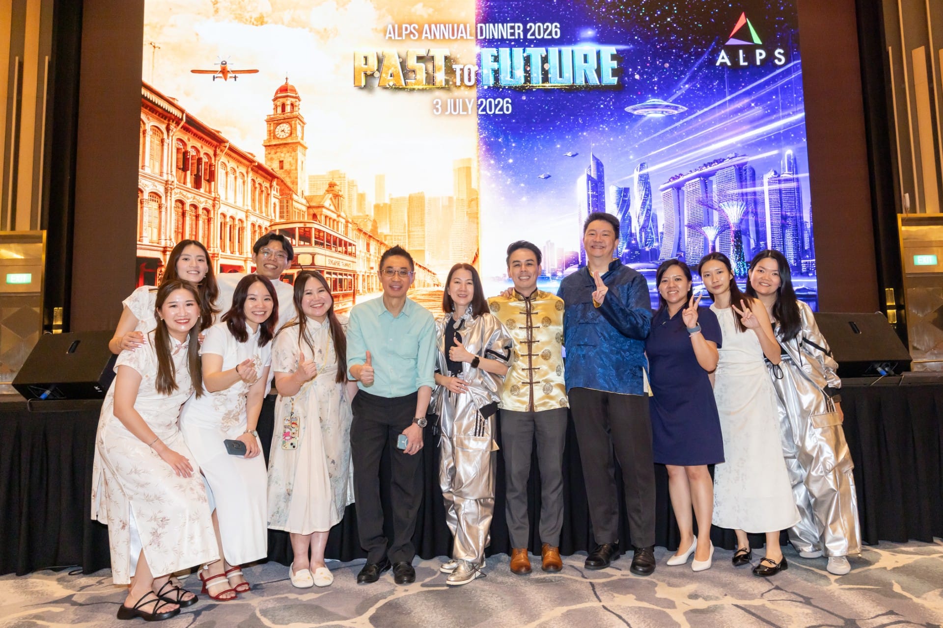Photo of 12 ALPS staff taken at ALPS Anniversary Dinner